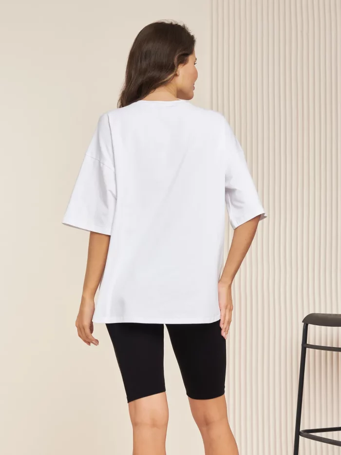 Женская футболка базовая белая OVER SIZE