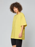 Женская футболка базовая жёлтая OVER SIZE